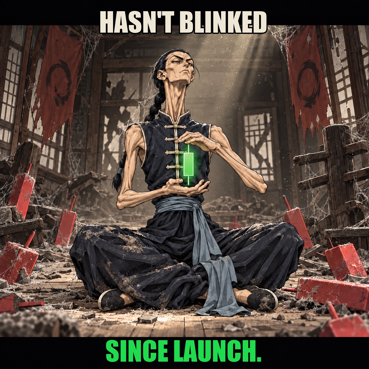 Holdtsu has not blinked since launch meme